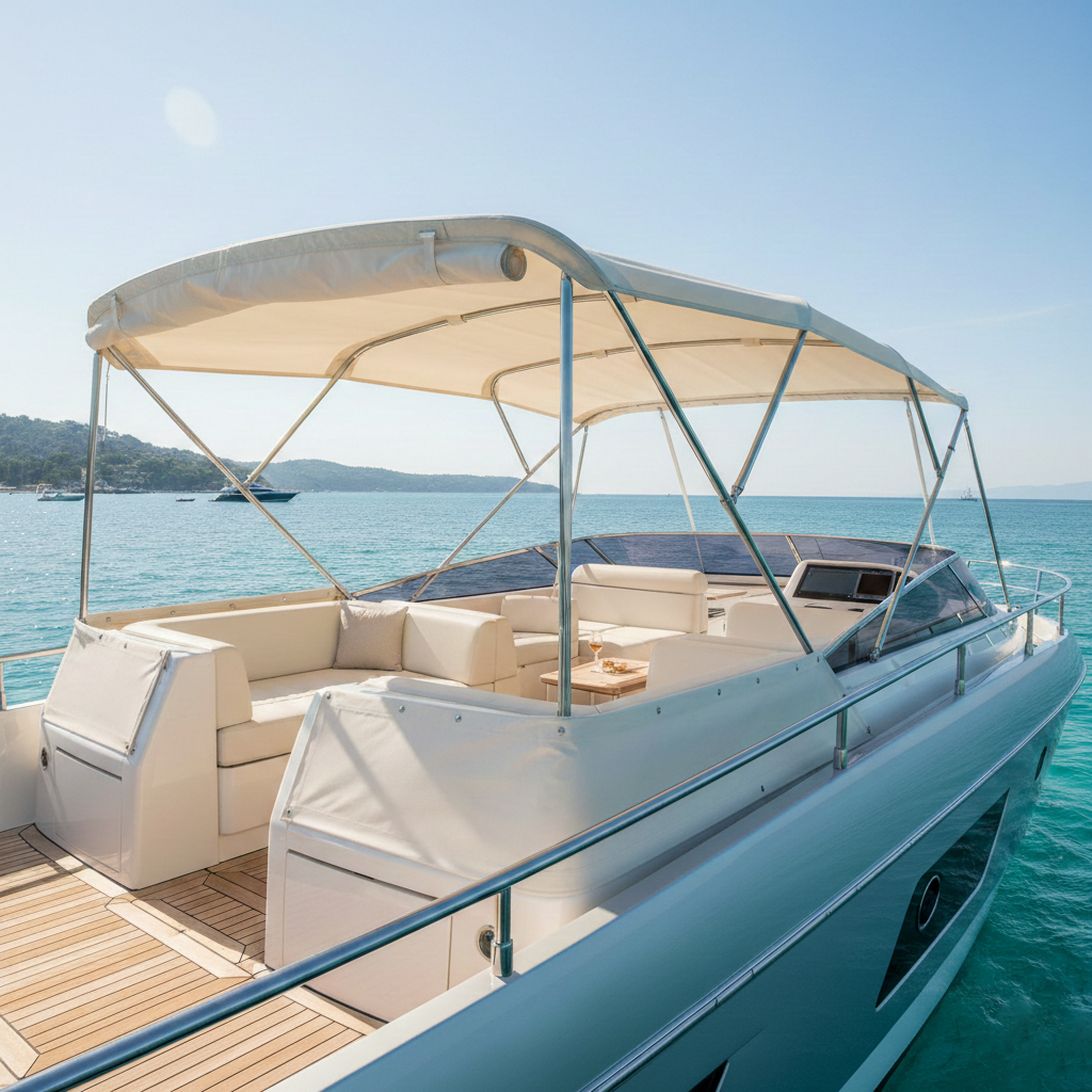 Taud & Bimini sur‑mesure — Sellerie Nautique Cannes